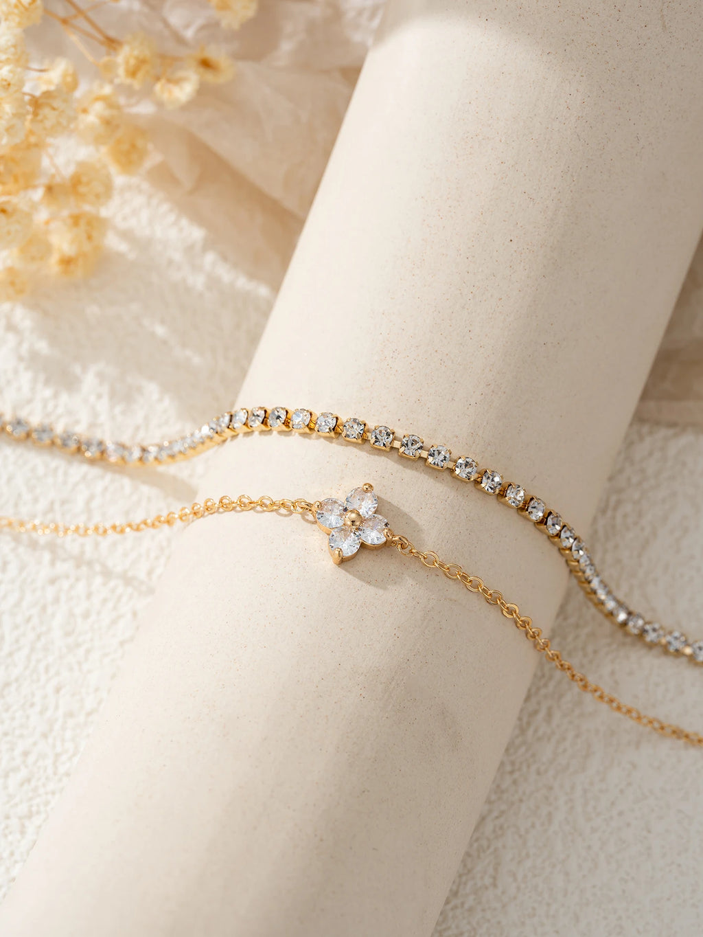 Bracelet Fleur Céleste — Double Rang