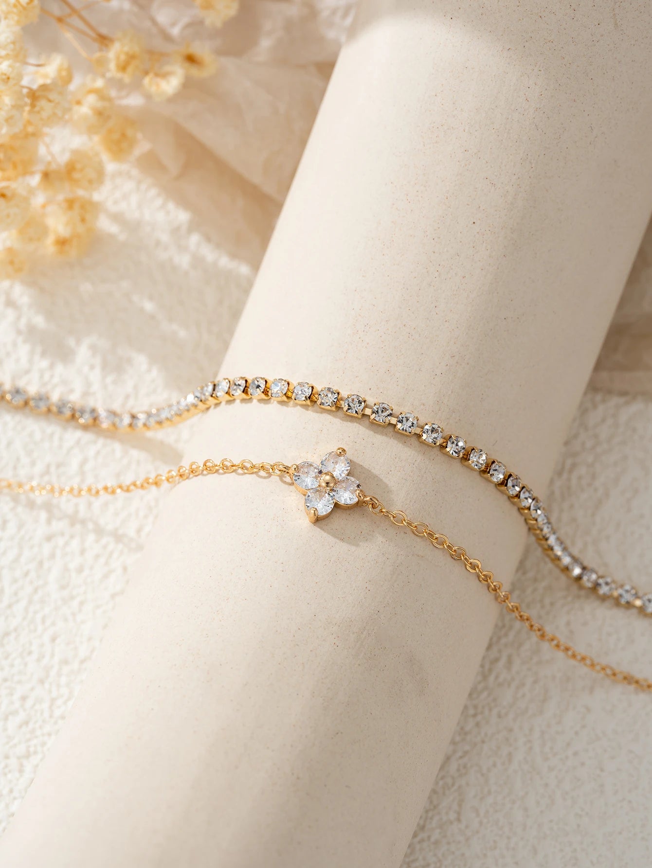 Bracelet Fleur Céleste — Double Rang
