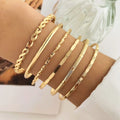 Ensemble de 6 bracelets multicouches or