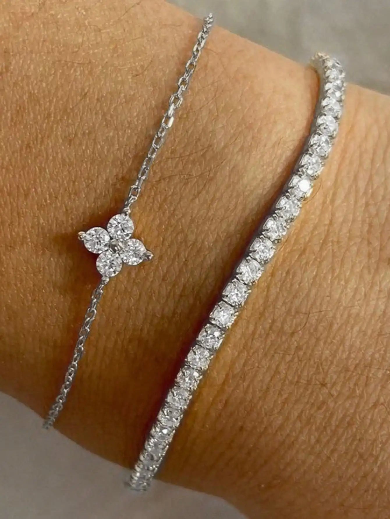 Bracelet Fleur Céleste — Double Rang