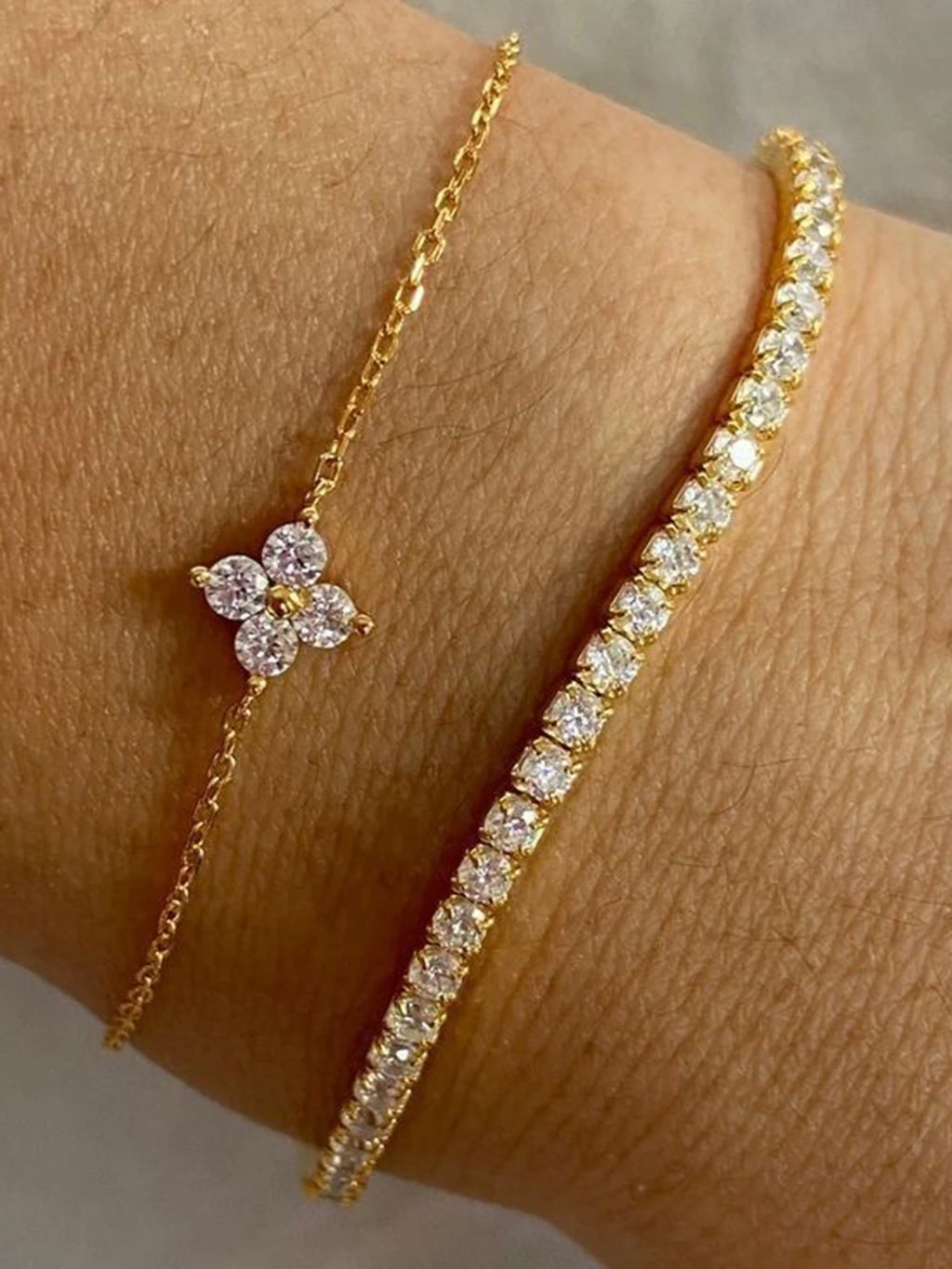 Bracelet Fleur Céleste — Double Rang