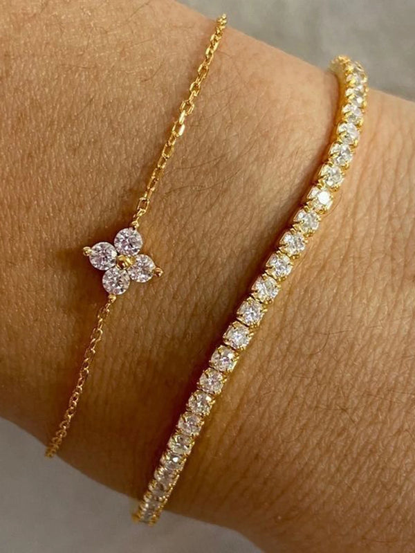 Bracelet Fleur Céleste — Double Rang