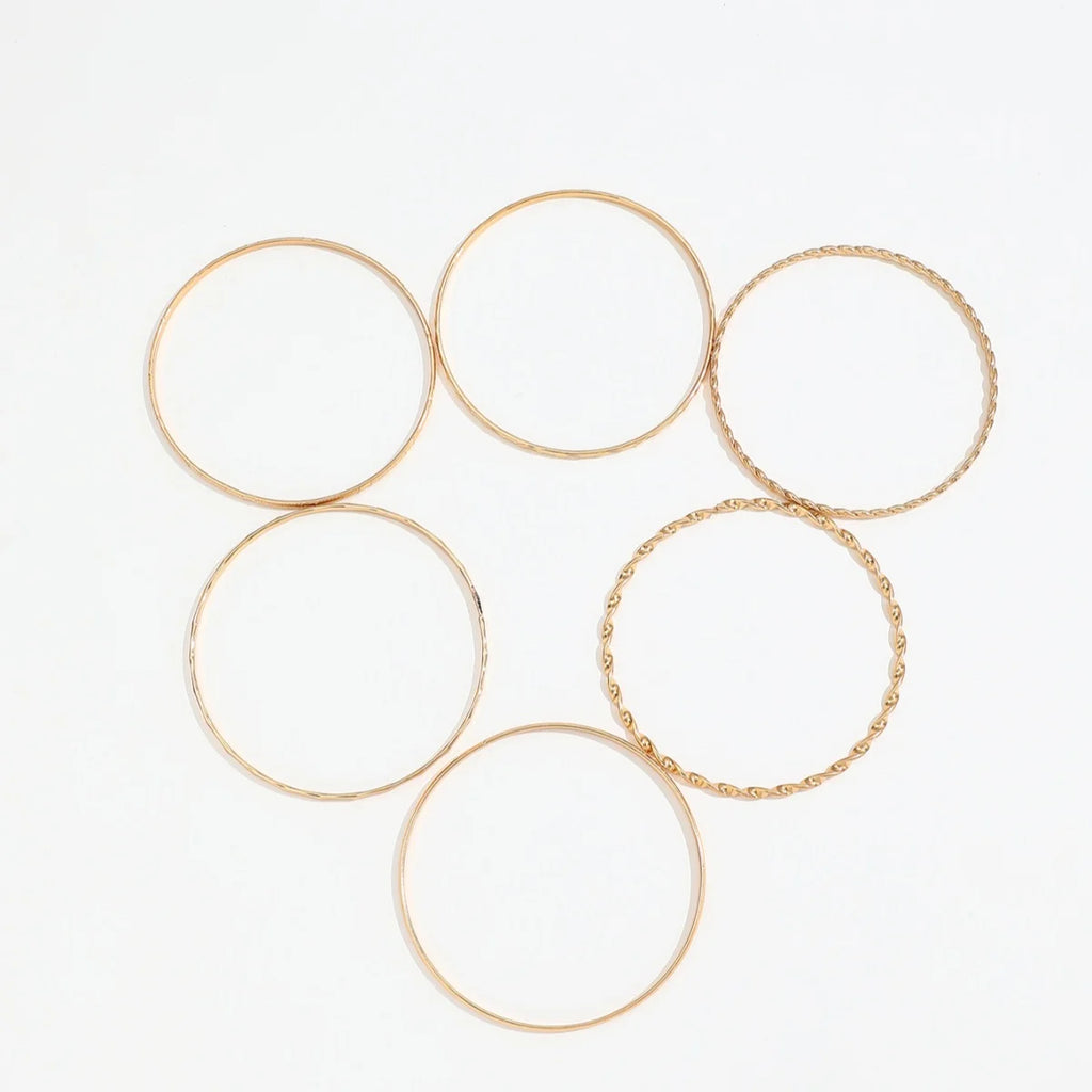 Ensemble de 6 bracelets multicouches or