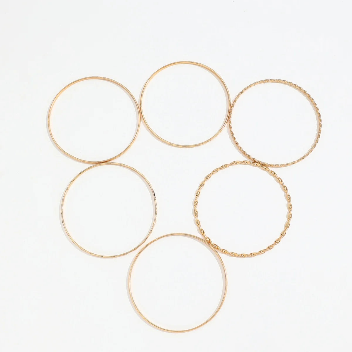 Ensemble de 6 bracelets multicouches or